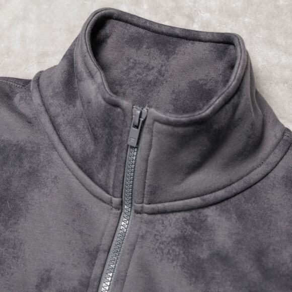 Fabletics Cozy Fleece Gray Tie Dye 1/2 Zip Mock Neck Sweatshirt XL - Picture 8 of 13